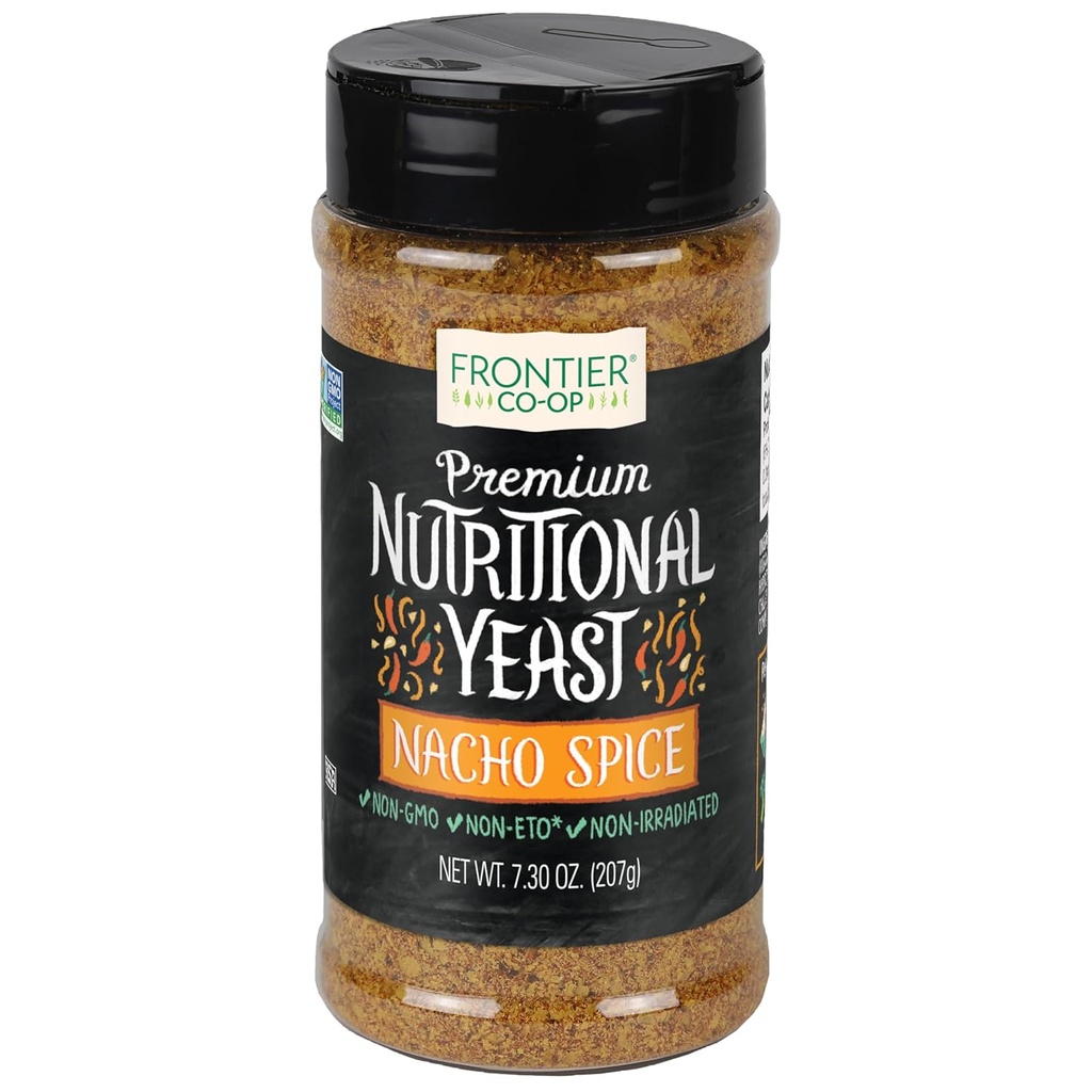 Frontier Co-op Nacho Spice Nutritional Yeast Blend mit Vitamin B12, 7.30 oz - Für Popcorn, Snacks, Pasta und Suppe
