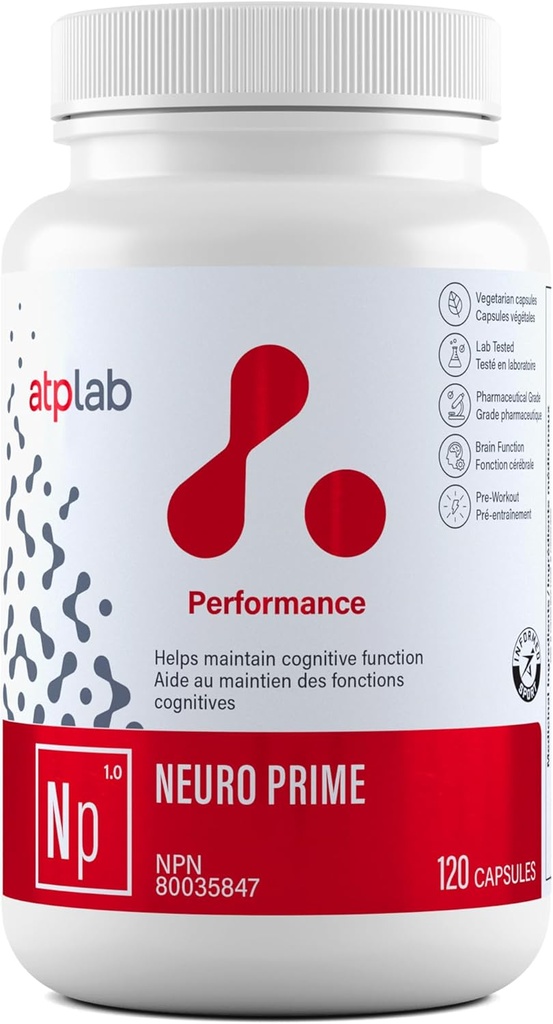 ATP LAB - Neuro Prime 120 Kapseln - Gehirn und Gedächtnis Ergänzungen - Memory & Focus Supplements - Kognitive Supplement & Fatigue Supplement - Mental Health