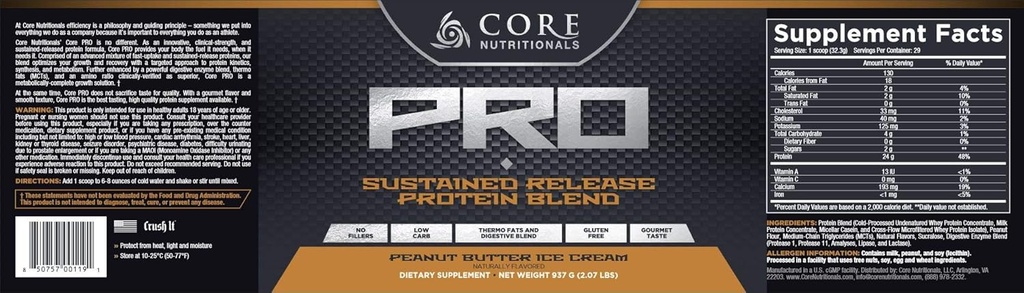 Nutrizioni Nutrizione Nutrizione Nucleo PRO - 29 Serve - Peanut Butter Ice Cream