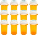 Prescrizione Vials Tappetino reversibile,Pill Bottiglie con cappuccio resistente al bambino,Borelle di Medicina Vuota con Caps,Contenitore di Medicina per Medica Personale & Farmacia.(16dram,12pcs)