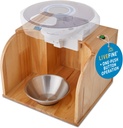LiveFine Dispenser Pill Tipper (Dispenser non è incluso), One-Touch Operazione, Distribuzione automatica Pill, Base in legno elegante, Compatibile con LiveFine e altri modelli di piombo