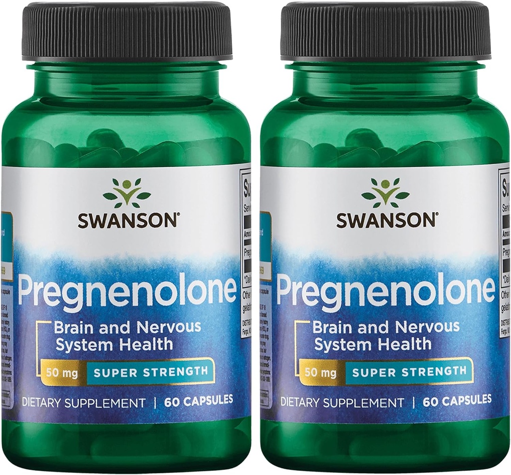 Swanson Pregnenolone - Super Strength 50 mg 60 Caps (2 Confezione)