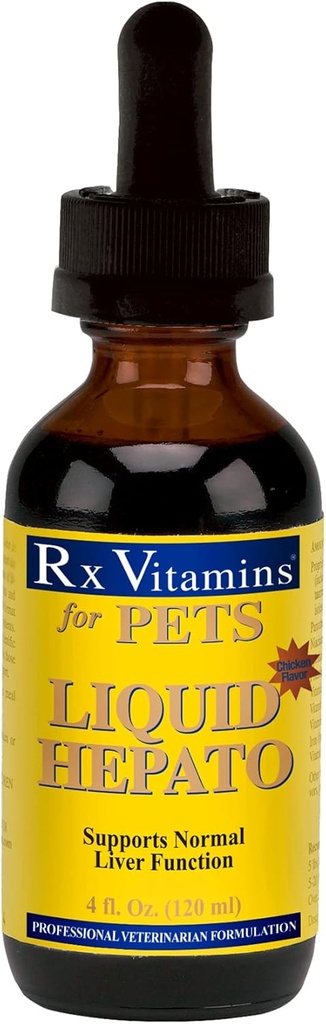 Rx Vitamine Huhn Flavor Liquid Hepato für Haustiere, 4 fl. oz./Eine Größe