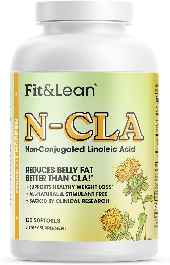 Fit & Lean N-CLA, Weight Loss Supplement, Reduces Belly Fat Better Than CLA, Boost Metabolism, unterstützt Lean Muscle, Stimulant Free, Non Conjugated Linoleic Acid, 120 Portionen (Packaging Mai Vary)