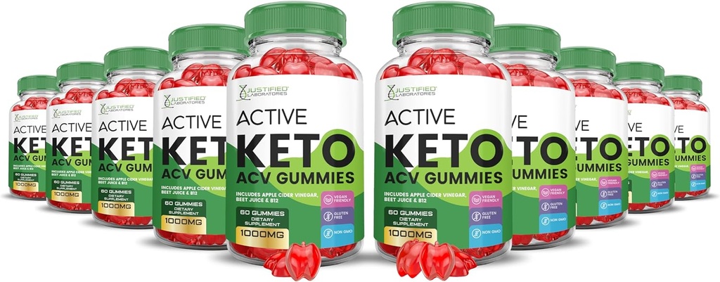 (10 Pack) Active Keto ACV Gummies Advanced Formula 1000MG ActiveKeto Keto Gummies Apfel Apfelessig Formuliert mit Granatapfelfettsaft Pulver B12 Vegan Non GMO 600 Gummys