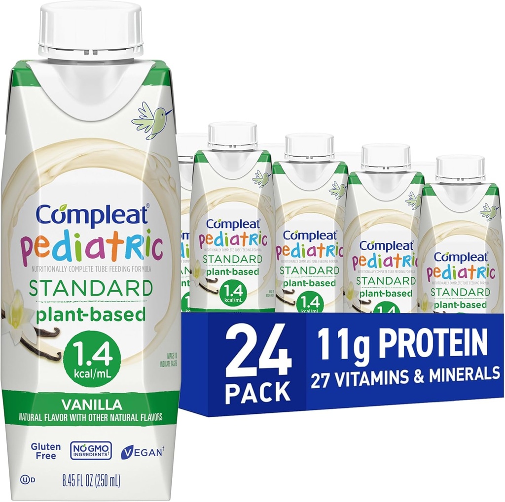 Kompletter Pädiatrische Standard 1.4mL, pflanzenbasierter ernährungsphysiologischer Komplett Shake, Tube Feeding Formula, Vanilla Flavor, 24 Pack