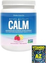 Polvere di citrato di magnesio calma naturale-vitalità, aroma di limone di lampone, 20 once + vitamine guida Includere gratuitamente.(Pack 01) Bottiglia + Vitamine di guida