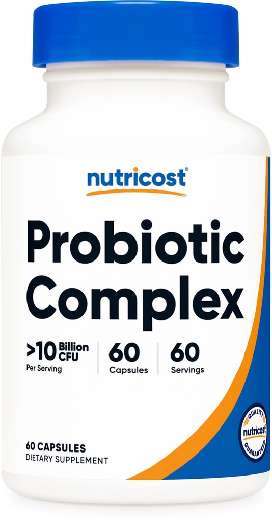 Nutricost Probiotic Complex (10 Billion CFU) 60 Kapseln - Acidophilus Plus 9 Andere Probiotika, Non-GMO, Glutenfreie Ergänzung