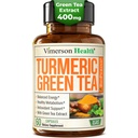 Kurkuma Ergänzung mit Grüner Tee-Extrakt (ECGC) & Vitamin C für Gelenke Gesundheit, Energie & Entzündung Balance - Bio-trauisches Curcumin mit schwarzem Pfeffer - Glutenfrei, Non-GMO - 60 Kapseln