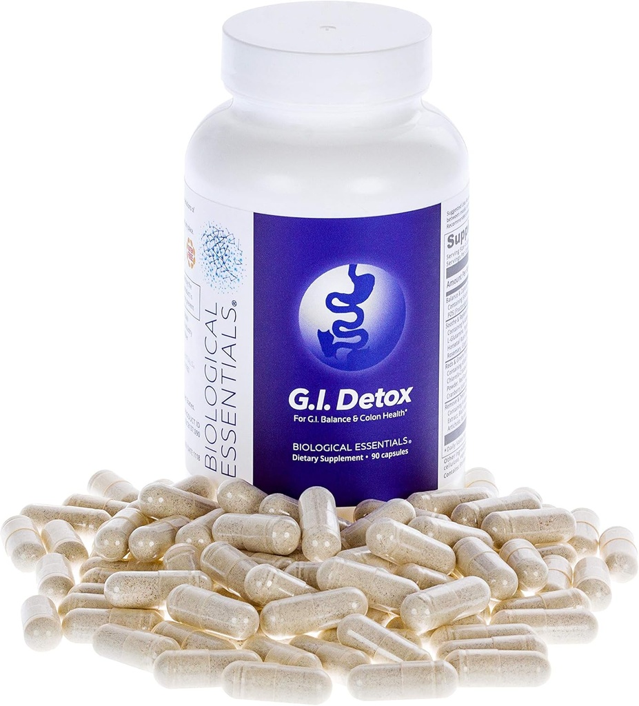 Biological Essentials G.I. Detox - Cleanse Soothe and Replenish Blend (90 capsule) (detox gastrointestinale) Integratori di salute Gut