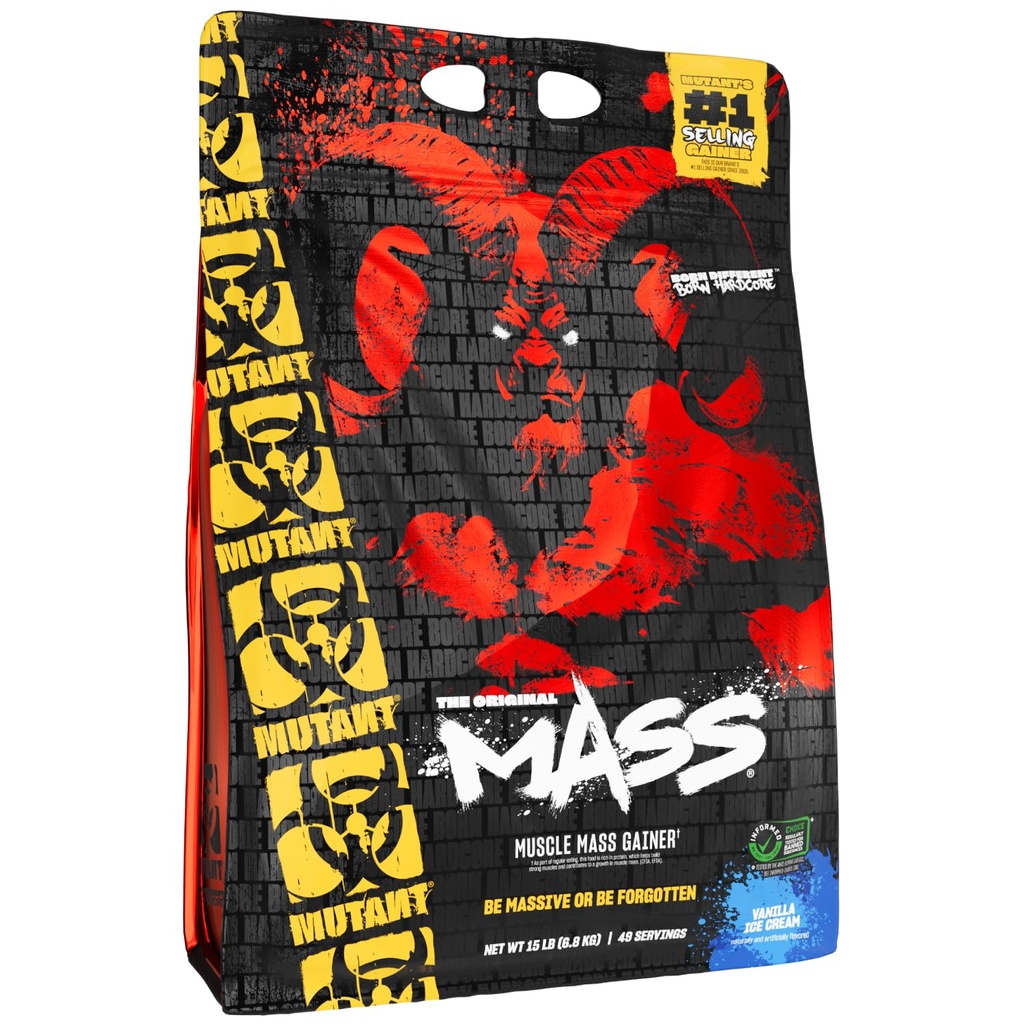 Mutant Maß | Weight Maß Gainer Protein Powder - hohe Calorie Protein Pulver für Muskelmasse - Vanille Ice Cream - 15 Pfund