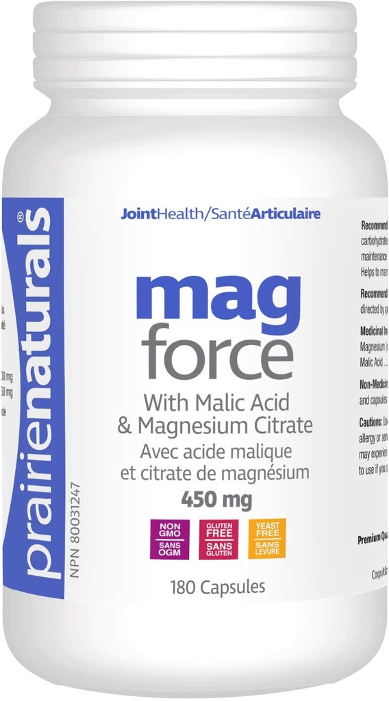 Prairie Naturals Mag Force Magnesium & Malic Acid Kapseln, 180 Zähler