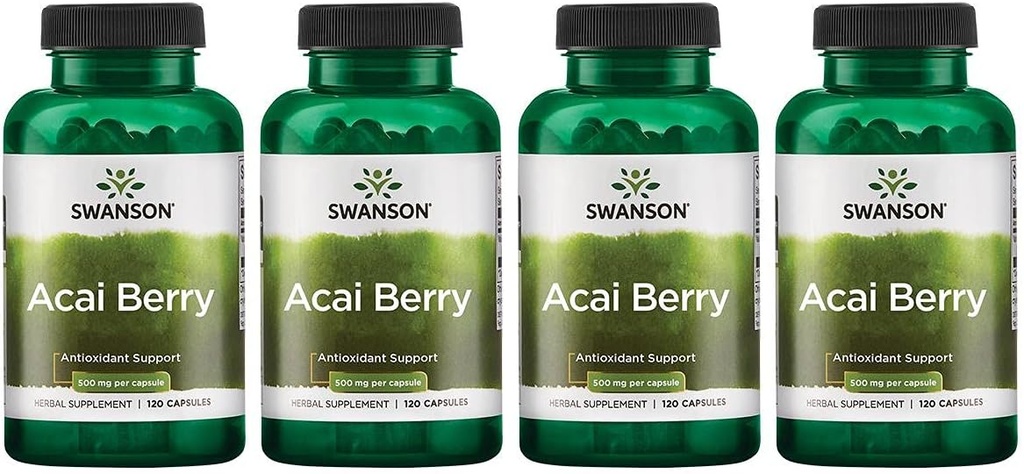 Cigno Acai Berry Antiossidante Supporto 500 Milligrammi 120 capsule (4 pacchetto)