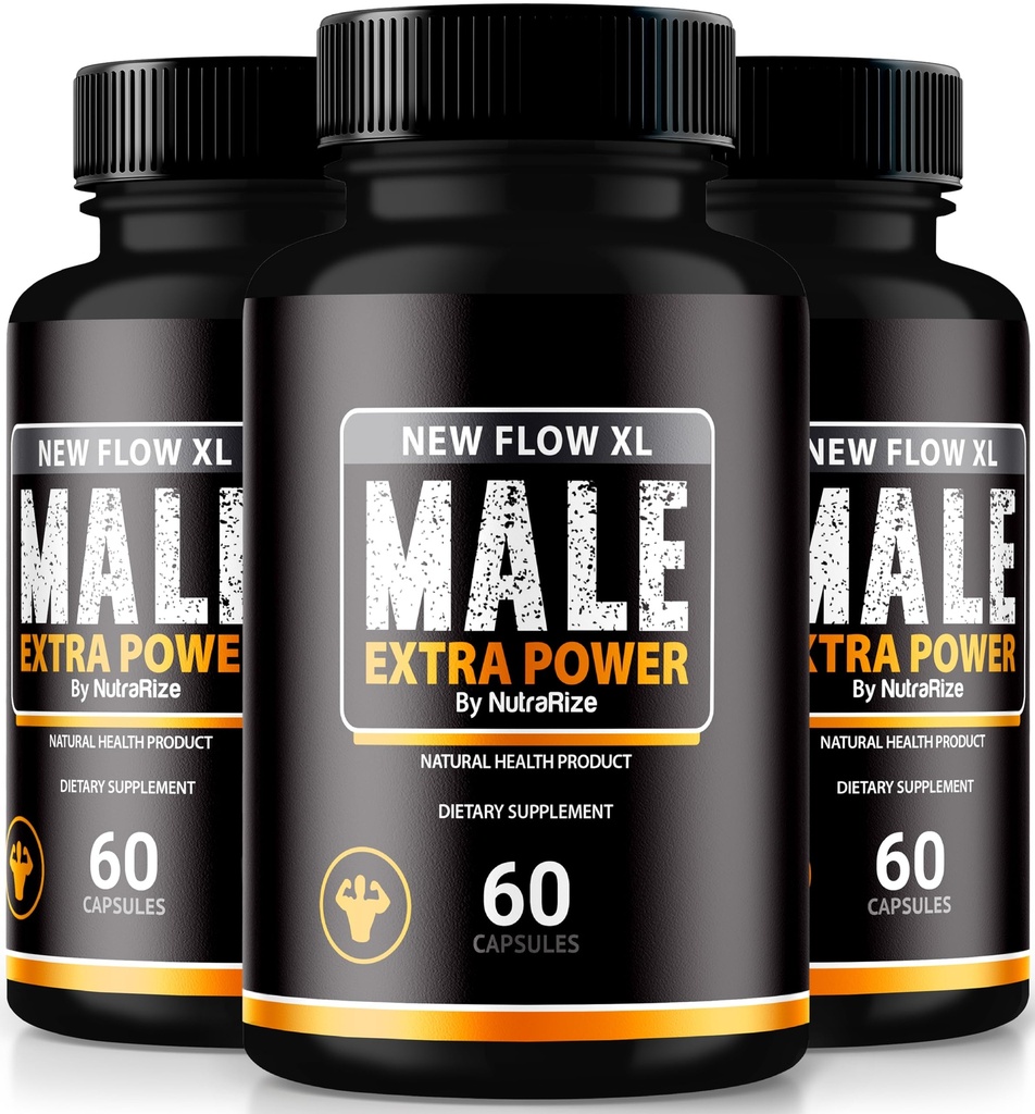 (3 Pack) Neue Flow XL Kapseln für Herren, NewFlow XL Male Pillen, Alle natürlichen Formel für Muskelmasse und maximale Leistung, offizielle NewFlowXL Bewertungen (180 Kapseln)