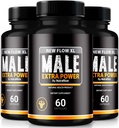 (3 Pack) Neue Flow XL Kapseln für Herren, NewFlow XL Male Pillen, Alle natürlichen Formel für Muskelmasse und maximale Leistung, offizielle NewFlowXL Bewertungen (180 Kapseln)