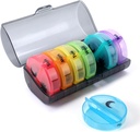 Wöchentliche Pille Organizer 2 Mal pro Tag, Reise Pille Box 7 Tag, PM zweimal pro Tag Pille Fall, Tragbare tägliche Vitamin Organizer für Medikamente, Vitamine, Fischöl, Nahrungsergänzungsmittel (Multi-Color)