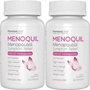 Le soulagement du symptôme de la force ménopause aide à combattre la ménopause, les éclairs chauds, les sueurs nocturnes et les ailes d'humeur pour favoriser le sommeil reposant et le renforcement énergétique - 60 capsules (paquet de 2)