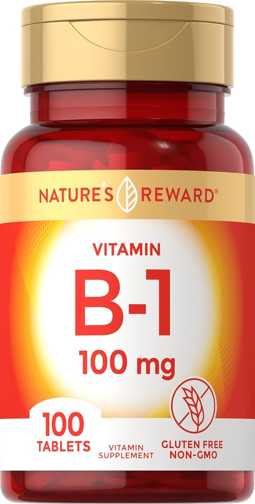 Vitamin B1 100mg (Thiamine) - 100 Count - Vegetarisch, Non-GMO & Gluten kostenlose Ergänzung - von Nature's Reward
