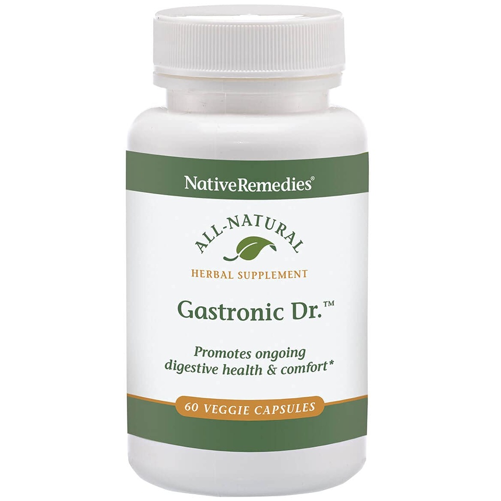Native Heilmittel Gastronic Dr. - All Natural Herbal Supplement for Healthy Digestion and Comfort After Meals - Fördert eine gesunde Stomach Futter und Balanced Stomach Säure Levels - 60 Veggie Caps