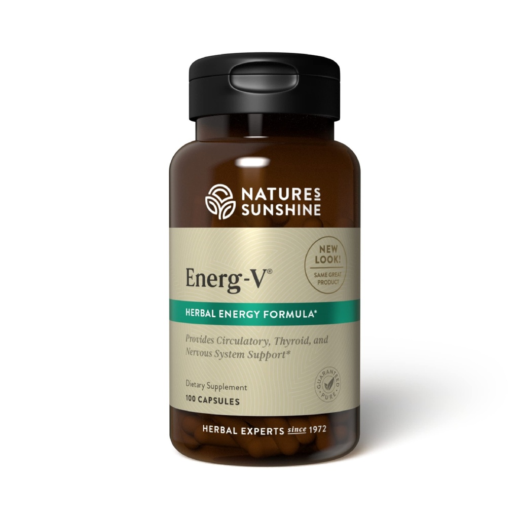 Nature's Sunshine Energ-V - Herbal Blend to Support Energy Levels (100 Capsules)