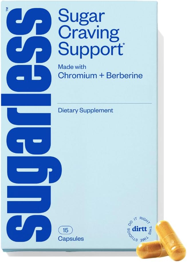 Zucchero senza zucchero Cravings Supplemento, Natural Curb Appetite and Sugar Suppressant Formula Support w/Chromium Picolinate + Berberine Supplement, Non OGM Hunger Suppressant for Women & Men (15 ct)
