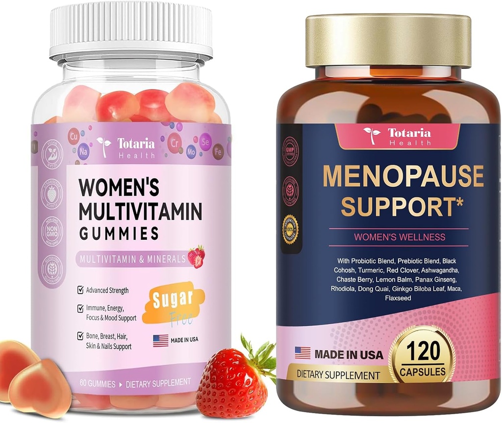 Totaria Zucchero Gratuito Multivitaminico Gummies per le donne & 40-in-1 Menopause Supplementi per le donne