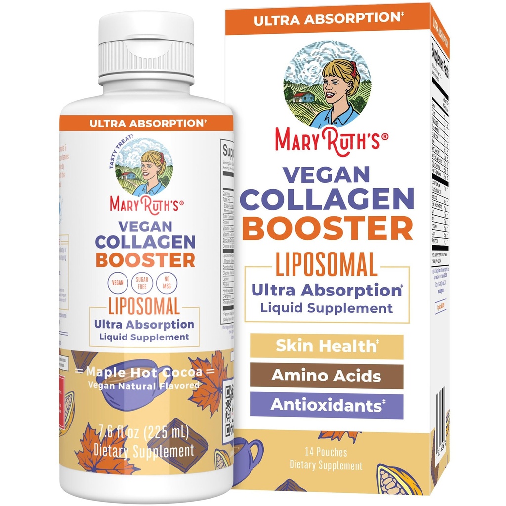 MaryRuth Organics Collagen Booster Liposomal, Sugar Free, Liquid Collagen Booster mit Vitamin C, Vitamin E, Zink, Kupfer & Silica, Hautpflege & Joint Support Supplement, Vegan, Non-GMO, 7.6 Fl Oz
