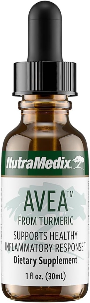 NutraMedix Avea Estratto di curcuma - Supplemento di curcuma liquido per lo stress, il supporto del mood & Promuovere una risposta gonfiabile sana - Gocce di sollievo di tensione quotidiana (1oz / 30ml)