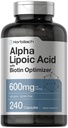 Horbäach Alpha Lipoic Acid 600mg | 240 Kapseln | mit Biotin Optimizer | Non-GMO und glutenfreie Ergänzung