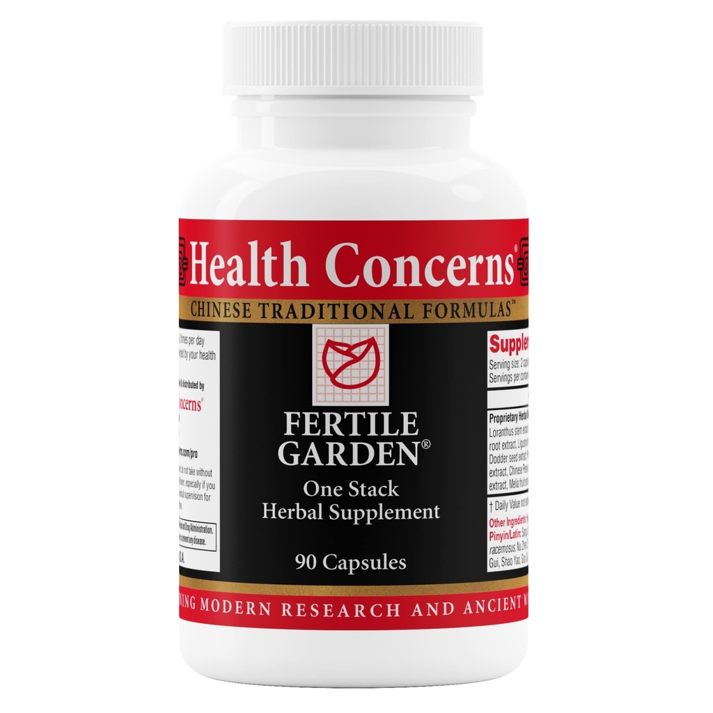 Salute Preoccupazioni Giardino Fertile – Supporto per la fertilità per le donne – Ciclo mestruale e salute riproduttiva – Formula di erbe cinese con Ashwagandha, Dong Quai, Peony – 90 capsule