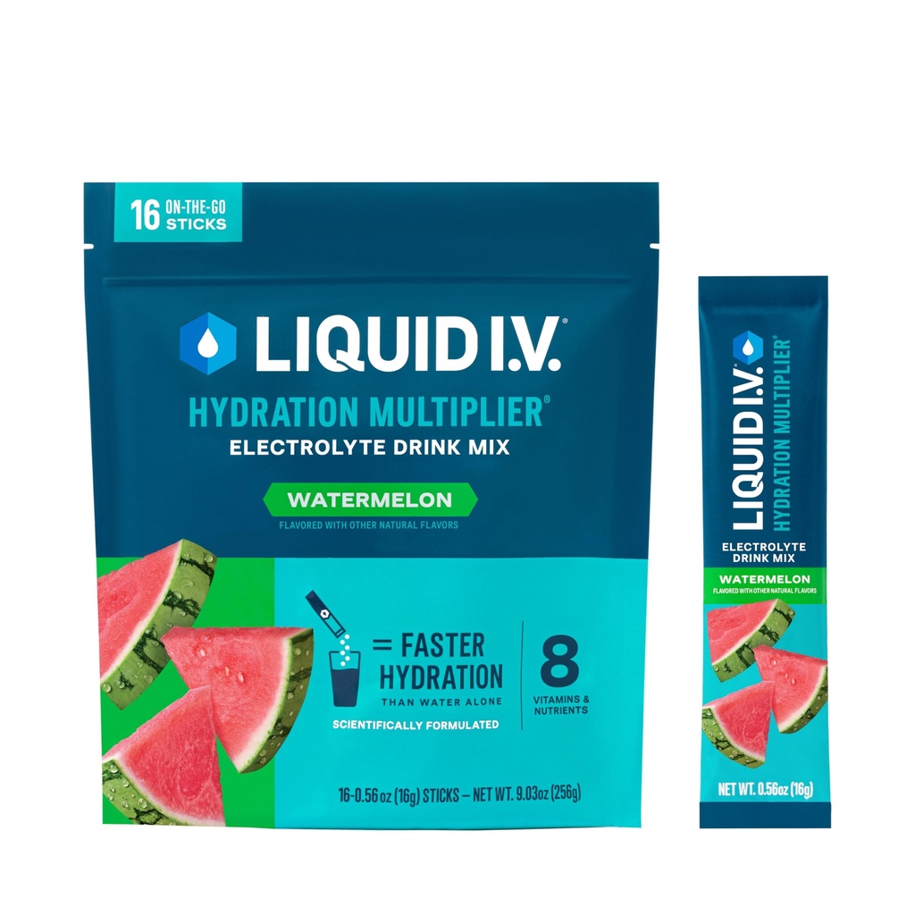 Liquid I.V.® Hydration Multiplier® - Wassermelone | Elektrolytpulver-Getränkmischung | 1 Packung (16 Servierungen)