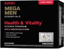 GNC Mega Men Salute e vitalità Vitapak, 30 pacchetti giornalieri, 4-in-1 programma giornaliero completo Multivitamin e nutrizione per gli uomini