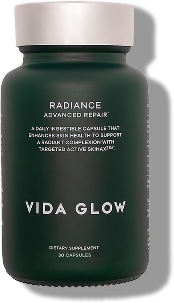 Vida Glow Radiance Supplement Kapseln - Anti-Aging-Ergänzung - Targeting Dark Spots, Uneven Skin Tone, Redness Relief - Fördert Glanzhaut | 30 Servietten