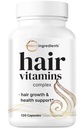 Micro Ingredienti Vitamine per la crescita dei capelli per le donne e gli uomini, 120 capsule | Formula 14-in-1 con Biotina, Collage, Keratina, Saw Palmetto & More | Thicker, Fuller, Nourishes Thinning & Loss Hair Support