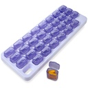 Monthly Pill Organizer - 31 Day Pill Organizer with Large Removable Medication Pods, Portable Pill Case Box and Holder for Daily Medicine and Vitamins for Travel, Purple