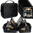 Bijoux de voyage Housse d'organisateur, Sacs à bijoux pour voyager, Binder de bijoux avec 24 Pcs de fermeture à glissière claire pour le stockage des boucles d'oreilles, Anneaux, Collier, Bracelet, Montre (noir)
