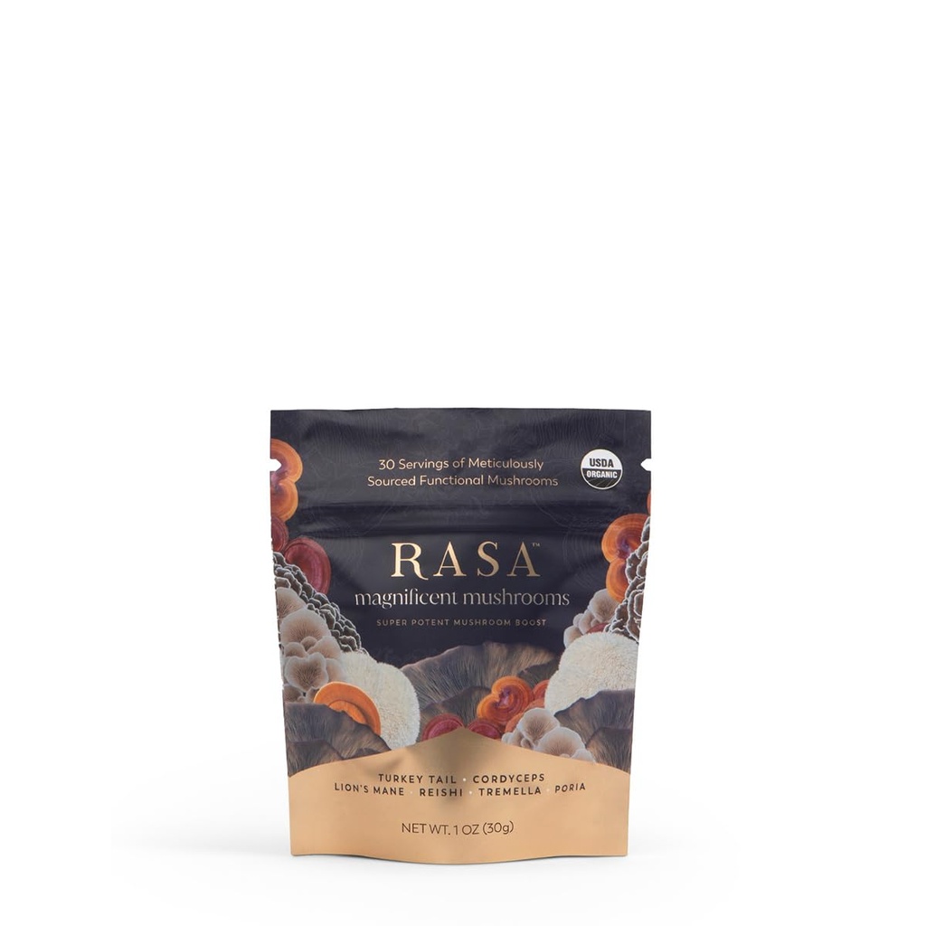 Rasa Funghi Magnifici – Migliore miscela di funghi Supplemento | 100% corpi di fruttificazione | Polvere di estratto di funghi extra potente biologica | Vegan & Gluten-Free (1 oz / 30 Serve)