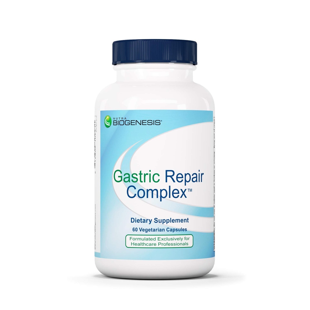 Nutra Biogenesis Gastric Support Complex - DGL Integratore di liquirizia, Estratto di radice di liquirizia deglycyrrhizinated per assorbimento massimo, Supporto di digestione con gomma mastica, Aloe & Bismuth - 60 capsule