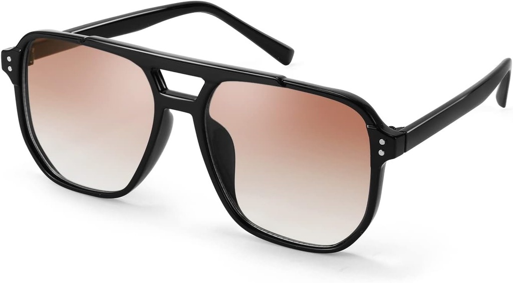 FEISEDY Retro Square Aviator Occhiali da sole Donne Uomo 70s Vintage Trendy Plastic Frame Occhiali da sole B2835