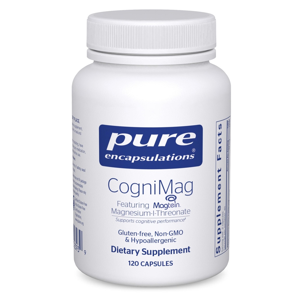 Pure Encapsulations CogniMag 120's - Magnesium-L-Threonate Supplement - Supporta la salute e la memoria del cervello* - Include Magtein & Polyphenol Blend - 120 Capsule