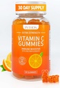 Python vitamine C + supplément d'échinacée pour l'immunité et la santé pulmonaire, soutient la production de collagène, l'hydratation de la peau, l'immunité et la santé, 60 Gummy Chews végétaliens pour adultes et enfants - 1 mois d'approvisionnement