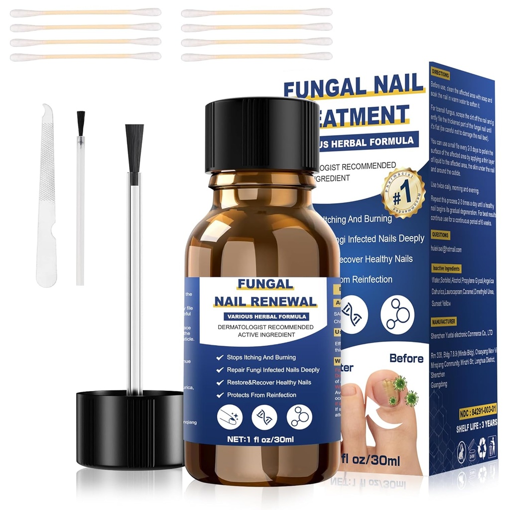 Traitement des champignons des Toenail, Traitement des champignons des pieds Extra Strength, Traitement des ongles des fonges, Traitement des champignons des ongles des orteils pour le traitement des orteils jaunes des fongies (1fl oz/30ml)