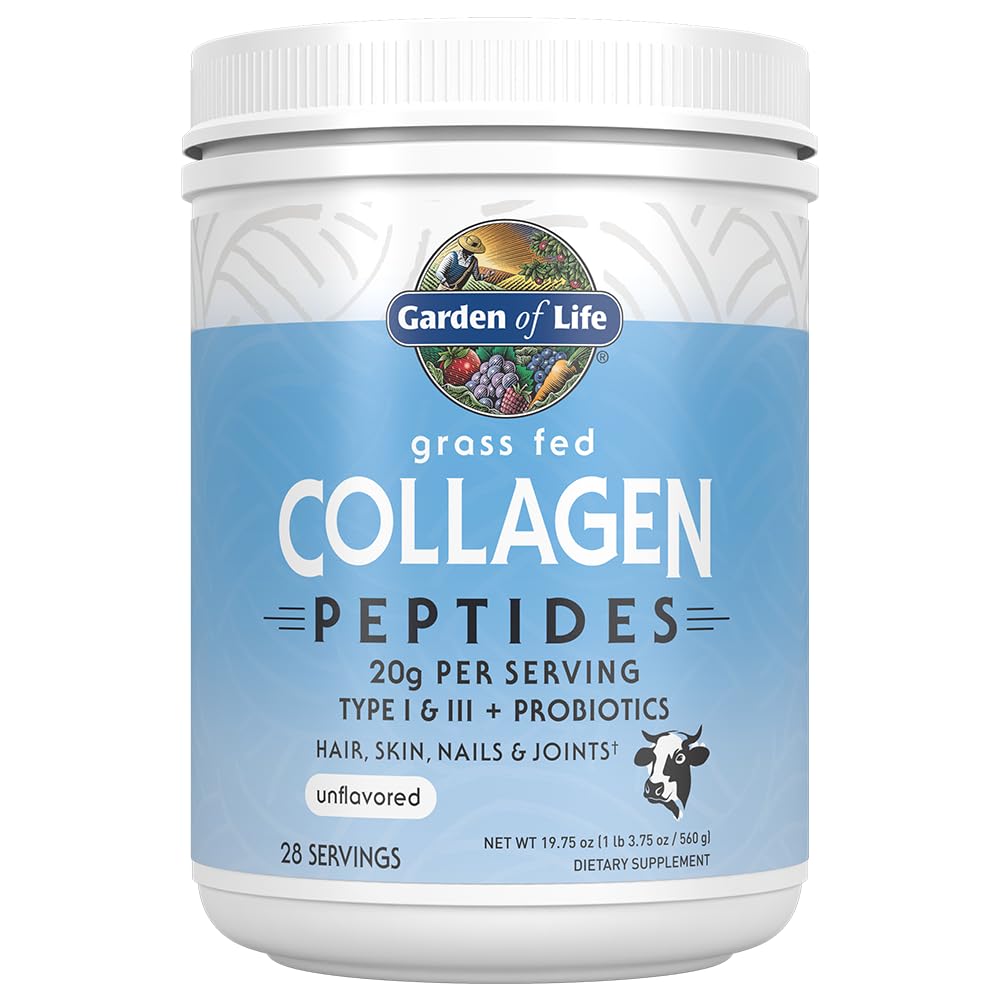 Garten des Lebens Gras Fed Collagen Peptides Powder Unflavored Collagen Powder for Women Men Hair Skin Nails Joints, Hydrolyzed Collagen Protein Supplements, Collagen for Women & Men, 28 Servings