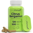 LongLifeNutri Citrus Bergamot Extrakt 500mg - 120 Vegetarische Kapseln, 40% Polyphenolische Flavanone, 4-Monats-Versorgung, Pflanzenbasierte Anti-Oxidant, Getestet, Made in USA