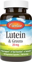 Carlson - Lutein & Greens, 20 mg, Vision Support & Eye Function, Antioxidant, 180 Vegetarian Capsules