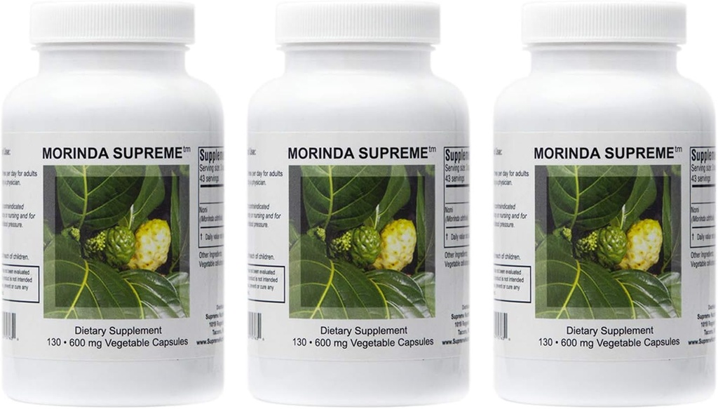 Supreme Nutrition Morinda Supreme, 130 capsules végétariennes entières de fruits non i