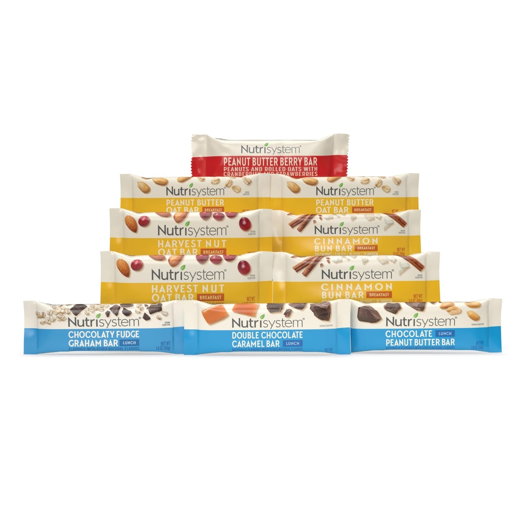 Nutrisystem® Frühstücks- und Lunch-Bar-Sortenpaket, hilft Gewichtsverlust zu unterstützen - 10 Count