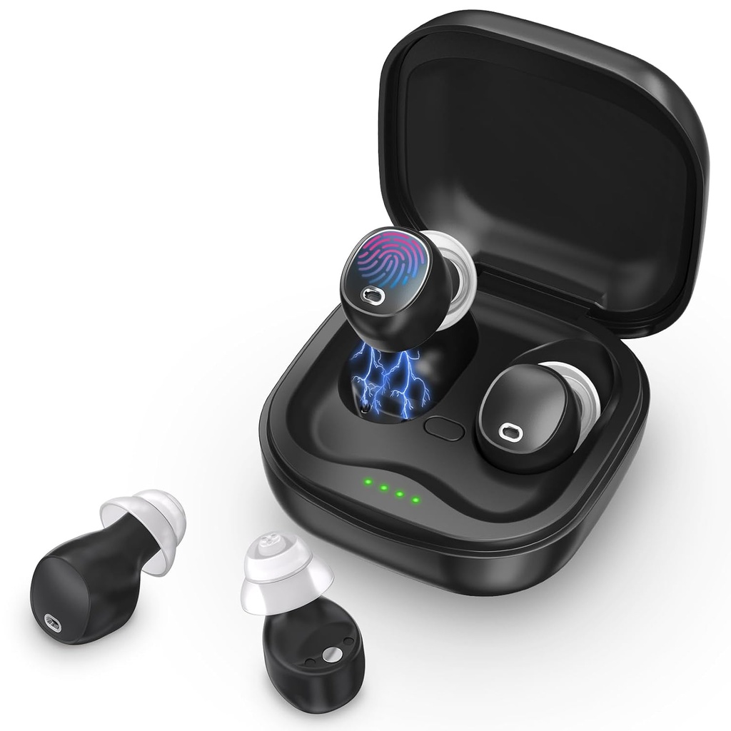 Aides auditives, Aides auditives rechargeables pour les aînés Adultes avec contrôle du volume tactile, amplificateur audio numérique 16 canaux avec réduction du bruit, confort
