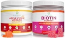 Purificare vita Aceto di sidro di mele & Biotin Bundle, Gummies per la pelle dei capelli e unghie (Bulk - 90 Chews), Gut Health & Digestion, Supporto immunitario, Detox, Metabolismo- No Capsule, Pillole, Tablet o Syrup