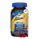 La nature est vivante ! Homme 50 Plus Premium Gummy Multivitamine, soutient le coeur sain, le cerveau et la fonction musculaire avec haute puissance B-vitamines, vitamine A, C, D3, et le sélénium*, aromatisé de fruits, 75 Gummies